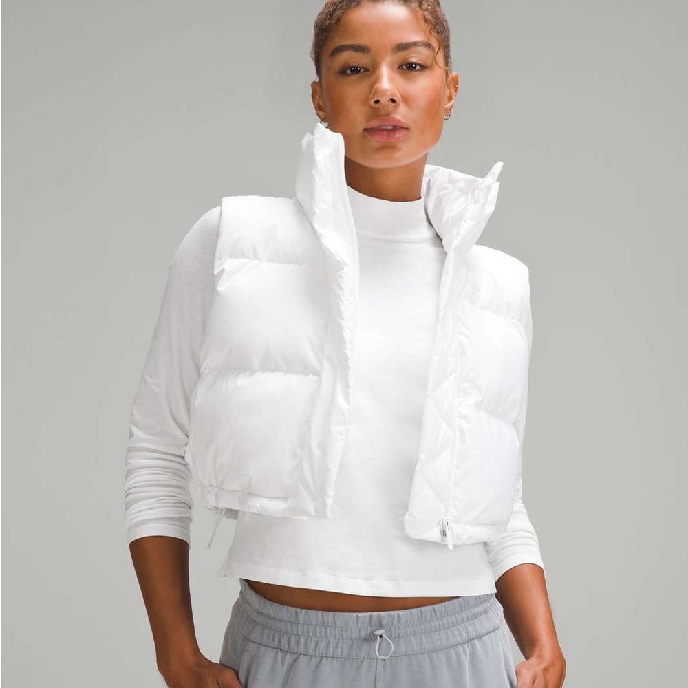 Lululemon Athletica White Wunder Puff Cropped Puffer Vest - Picture 9 of 10